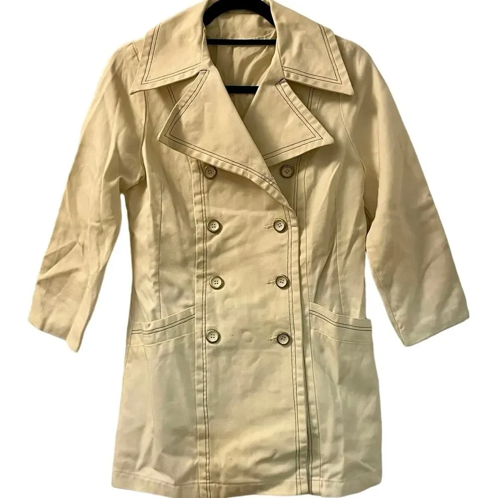Vintage 70s Outer Banks Trench Coat Ladies Medium